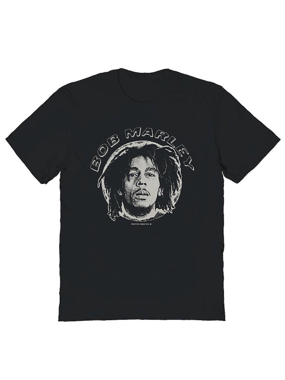 Bob Marley Officially Licensed Bob Round Face Graphic Tee in Black Size XL